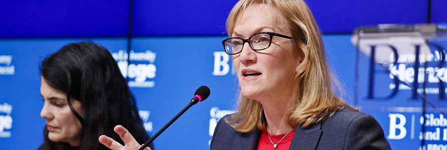 Karen Lightman speaking at a Brookings Institution event